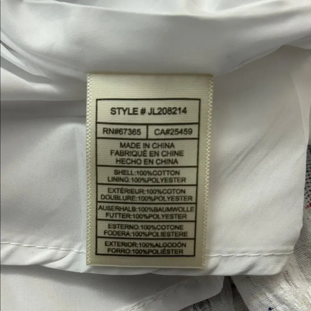 Betsey Johnson Spectator Tiered Midi Dress, White & Colored Speckles SizeXS, NWT - Picture 16 of 16